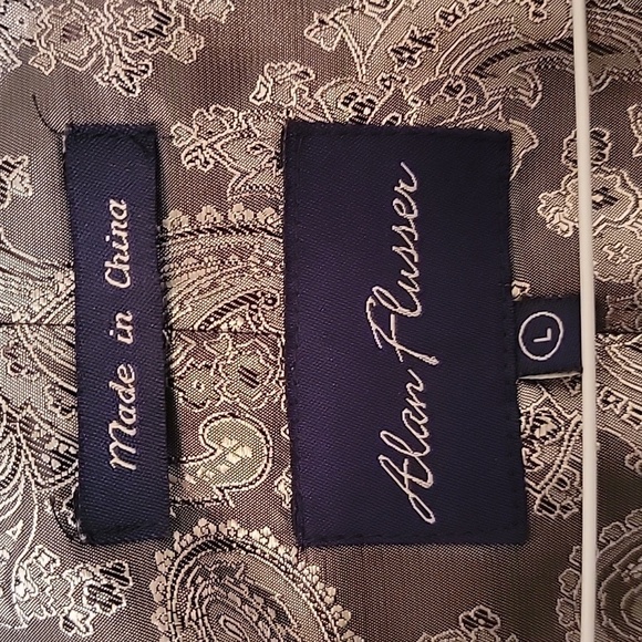 Alan Flusser Wool-Feel Vest, Size L.  Paisley Liner. New! - Picture 2 of 7